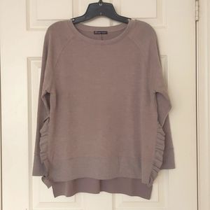 NWOT. Zara Woman's High Low oversized sweater with ruffle open sides.